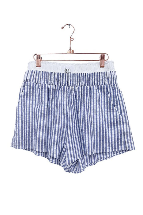 NAVY PINSTRIPE BOXER SHORTS