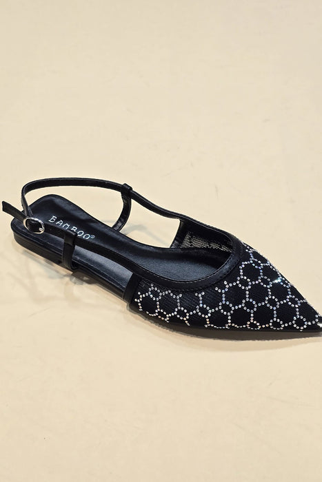 Trendy Mesh Slingbacks // Black