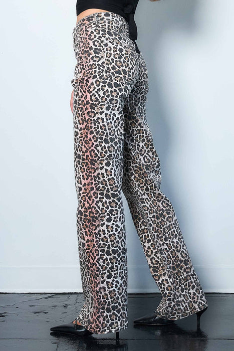 Leopard Wide Leg Jeans