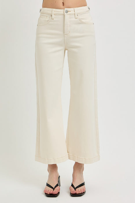 Tummy Control High Rise Creamy White Straight Leg Jeans