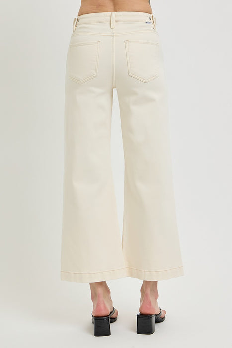 Tummy Control High Rise Creamy White Straight Leg Jeans