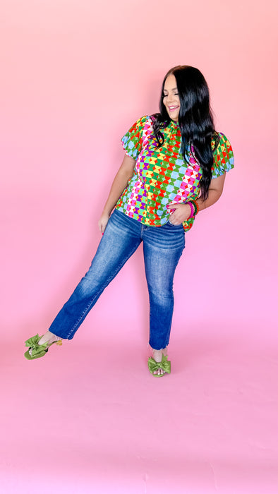 POP OF COLOR RETRO BLOUSE | SALE