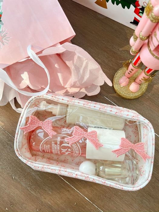 Pink Bow Toiletries Bag