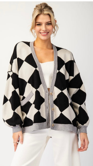 Harlequin Sweater Cardigan