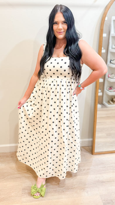 POLKA DOT MIDI DRESS | SALE