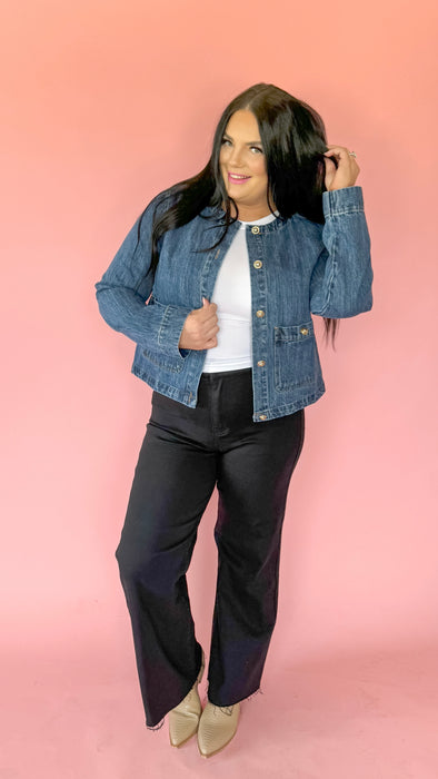 BEVERLY'S BEST DENIM JACKET IN DARK WASH