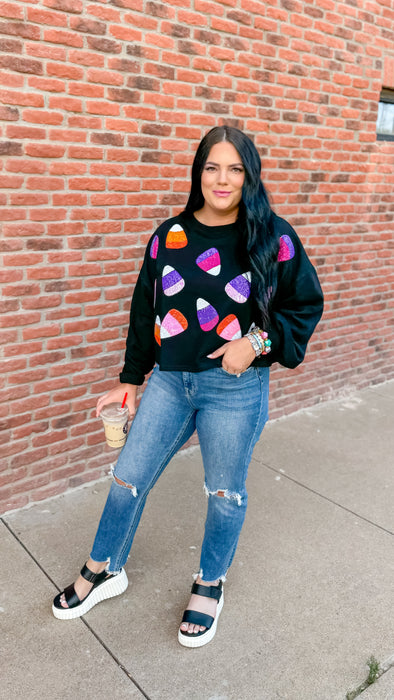 SEQUIN CANDY CORN TOP // SALE!