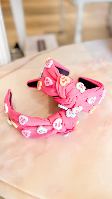 CONVERSATION HEARTS HEADBAND- 2 COLORS