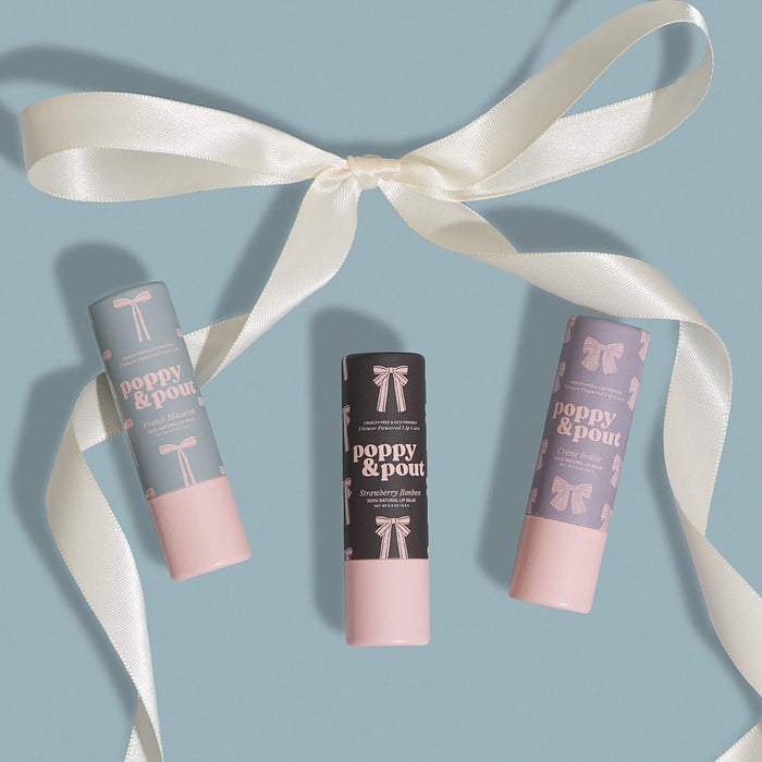 Coquette Lip Balm Trio Set // Poppy